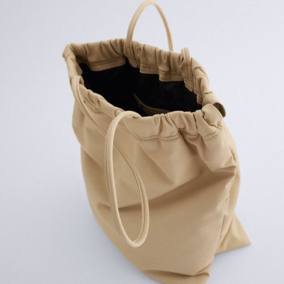 Zara Cream Large Shopper Tote Bag - Picture 3 of 12